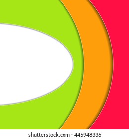 Decorative substrate geometric background, cutting out colored paper with shadow . Vector Image .