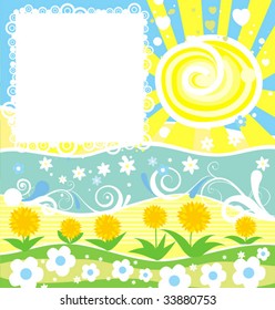 Decorative summer frame for design