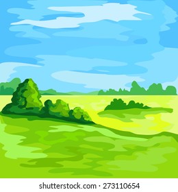 Decorative summer landscape