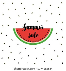 Decorative summer sale trendy vector vintage, watermelon 