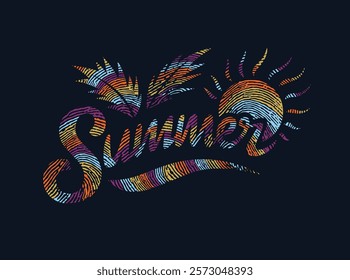 DECORATIVE SUMMER SUN ILLUSTRATION. girls graphic tee print design, women's vector graphics design, fashion trendy graphics for t-shirt design