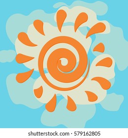 Decorative sun. Symbol shrovetide. Vector illustration
