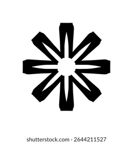 Decorative sunburst design black and white