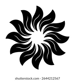 Decorative sunburst design black and white