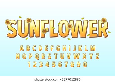 decorative sunflower editable text effect vector design