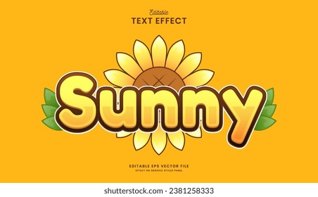 decorative sunflower editable text effect vector design