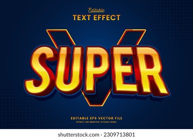 decorative super hero editable text effect vector design