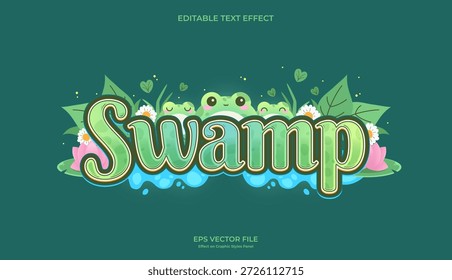 dekorativer Sumpffrosch editierbares Texteffekt-Design