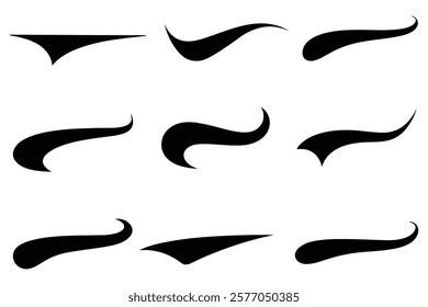 decorative swashes. Swoosh and swash tails vector