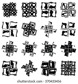 decorative swastikas - 16 vector symbol set no.2
symbol swatches included