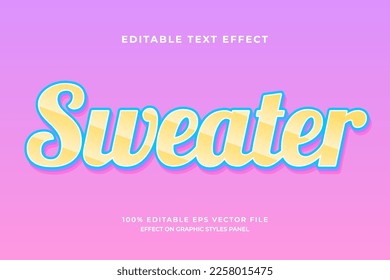 decorative sweater editable text effect vector design