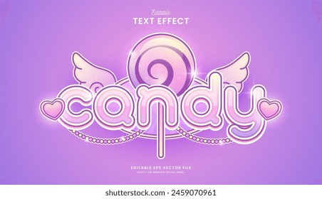 decorative sweet candy editable text effect vector design