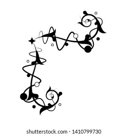 Decorative swirl border ornament, Victorian wedding design frame - Vector