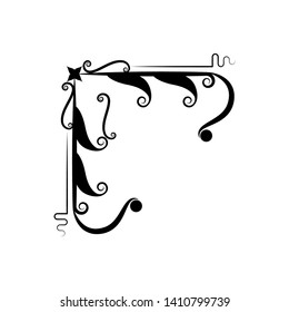 Decorative swirl border ornament, Victorian wedding design frame - Vector