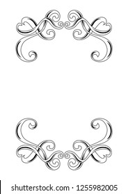 Decorative swirl border ornament. Vintage victorian calligraphic frame.