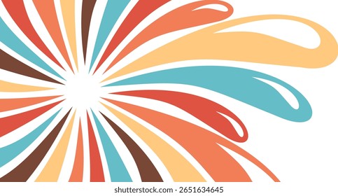 Decorative swirl burst graphic in warm vintage tones vector