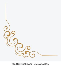 A decorative swirl design in gold on a light background, suitable for borders or accents.