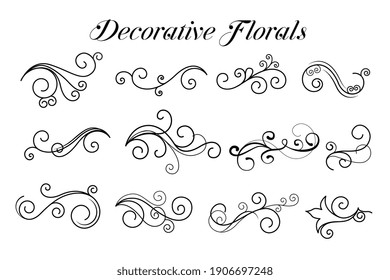 decorative swirl floral ornaments collection