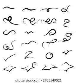 Conjunto de Vector de remolino y florecimiento decorativo