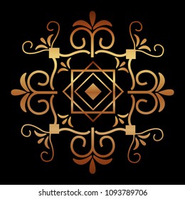 decorative swirl frame luxury golden flourishes