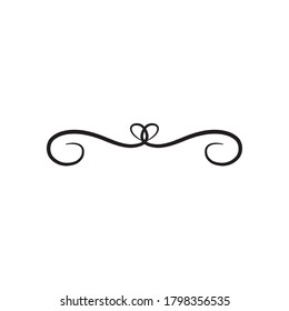 decorative swirl icon over white background, silhouette style, vector illustration