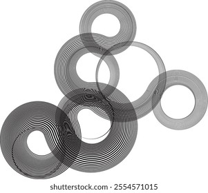 Decorative swirl of line. Intertwined curved lines .Abstract flow linear fluid shapes .Curly design element. Music sound wave . Swirl calligraphic flourish divider ornament design. Curve lines Vector 