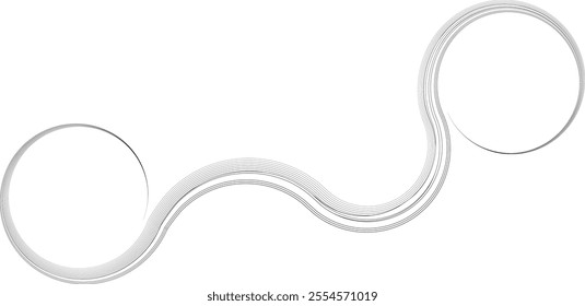 Decorative swirl of line. Intertwined curved lines .Abstract flow linear fluid shapes .Curly design element. Music sound wave . Swirl calligraphic flourish divider ornament design. Curve lines Vector 