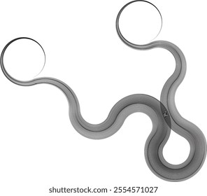 Decorative swirl of line. Intertwined curved lines .Abstract flow linear fluid shapes .Curly design element. Music sound wave . Swirl calligraphic flourish divider ornament design. Curve lines Vector 