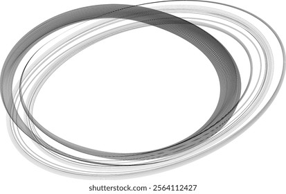 Decorative swirl of line. Intertwined curved lines .Abstract flow linear fluid shapes .Curly design element. Music sound wave . Swirl calligraphic flourish divider ornament design. Curve lines Vector 