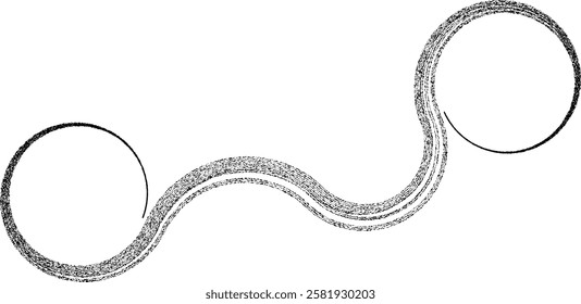 Decorative swirl of line. Roughen curved lines .Abstract flow linear fluid shapes .Curly design element. Music sound wave . Swirl calligraphic flourish divider ornament design. Curve lines Vector 