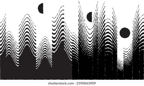 Decorative swirl of line. Roughen curved lines .Abstract flow linear fluid shapes .Curly design element. Music sound wave . Swirl calligraphic flourish divider ornament design. Curve lines Vector