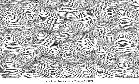  Decorative swirl of line. Roughen curved lines .Abstract flow linear fluid shapes .Curly design element. Music sound wave . Swirl calligraphic flourish divider ornament design. Curve lines Vector