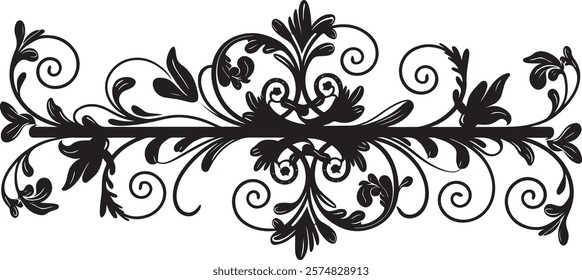 Decorative swirl and spiral vector silhouette set, perfect swirl for graphic design. Elegant shapes add a stylish touch to invitations, logos, tattoos, and art projects on white background. set