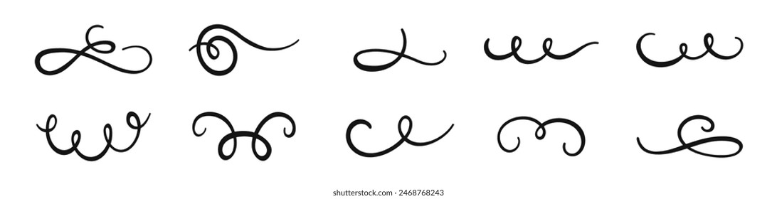 Decorative swirls. Calligraphic swirls. Decorative elements