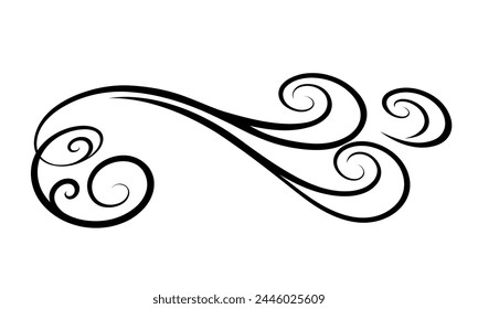 Dekorative Wirbel Design-Element für Karten, Banner, Einladungen, Zertifikate, isoliert auf weißem Hintergrund, filigranes Ornament-Element, Vektorillustration.