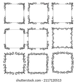 Decorative swirls divider. Collection of vector calligraphic objects for wedding invitation, greeting card and certificate design. Lines, borders, swirls and divider in retro classic style.