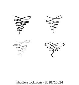 Decorative swirls dividers. Elegance line for frame, invitation. Delimiter old text, calligraphic swirl border ornaments and vintage divider. Ornament curl, calligraphy victorian lines. Vector icons