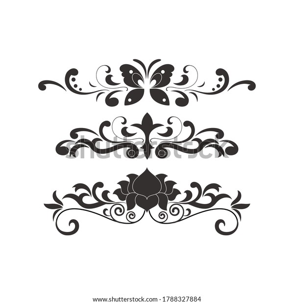 Decorative swirls dividers. Old text\
delimiter, swirl border ornaments and vintage calligraphic divider.\
Ornament swirls calligraphy victorian lines\
flourish