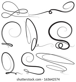 Decorative swirls; vector set 3; vintage borders, vignettes; scroll elements 