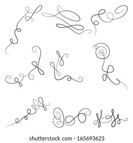 Decorative swirls; vector set 4; vintage borders, vignettes; scroll elements 