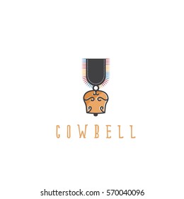 decorative swiss cowbell with ribbon vector design template