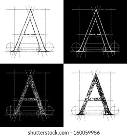 decorative symbol A, vector illustration, clip art