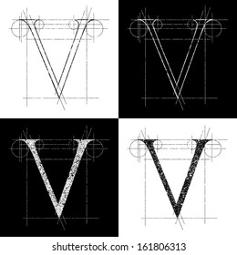 decorative symbol V, vector illustration, clip art