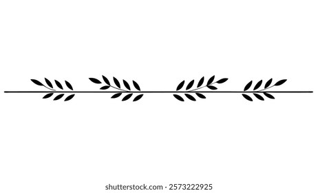 Decorative Symmetric Divider Line with Abstract Floral Motif and Ornamental Filigree Border