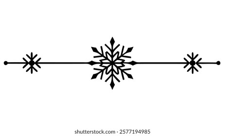 Decorative Symmetric Divider Line with Abstract Floral Motif and Ornamental Filigree Border
