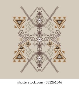 Decorative symmetric ornament for design and fashion. Vector ethnic element