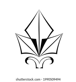 decorative symmetrical element in black lines on a white background