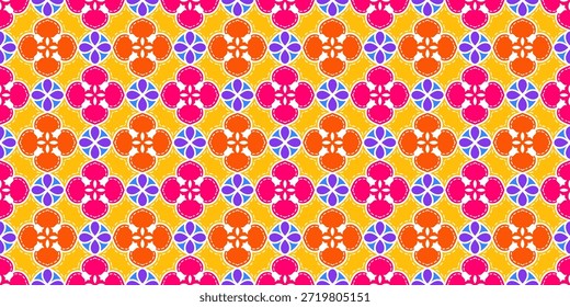 Padrão Geométrico Floral Simétrico Decorativo