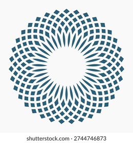 decorative symmetrical round diamond pattern design vector