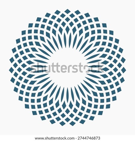 decorative symmetrical round diamond pattern design vector
